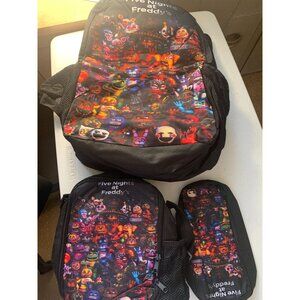 Five Nights At Freddys 3-Piece Backpack Set Includes Backpack Lunch Bag & Pencil